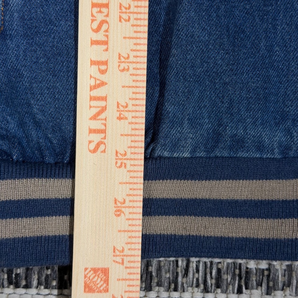 Vintage Denim Letterman Varsity Jacket Men's Large Tan Sleeves Sealy‎ Patch - Picture 5 of 5